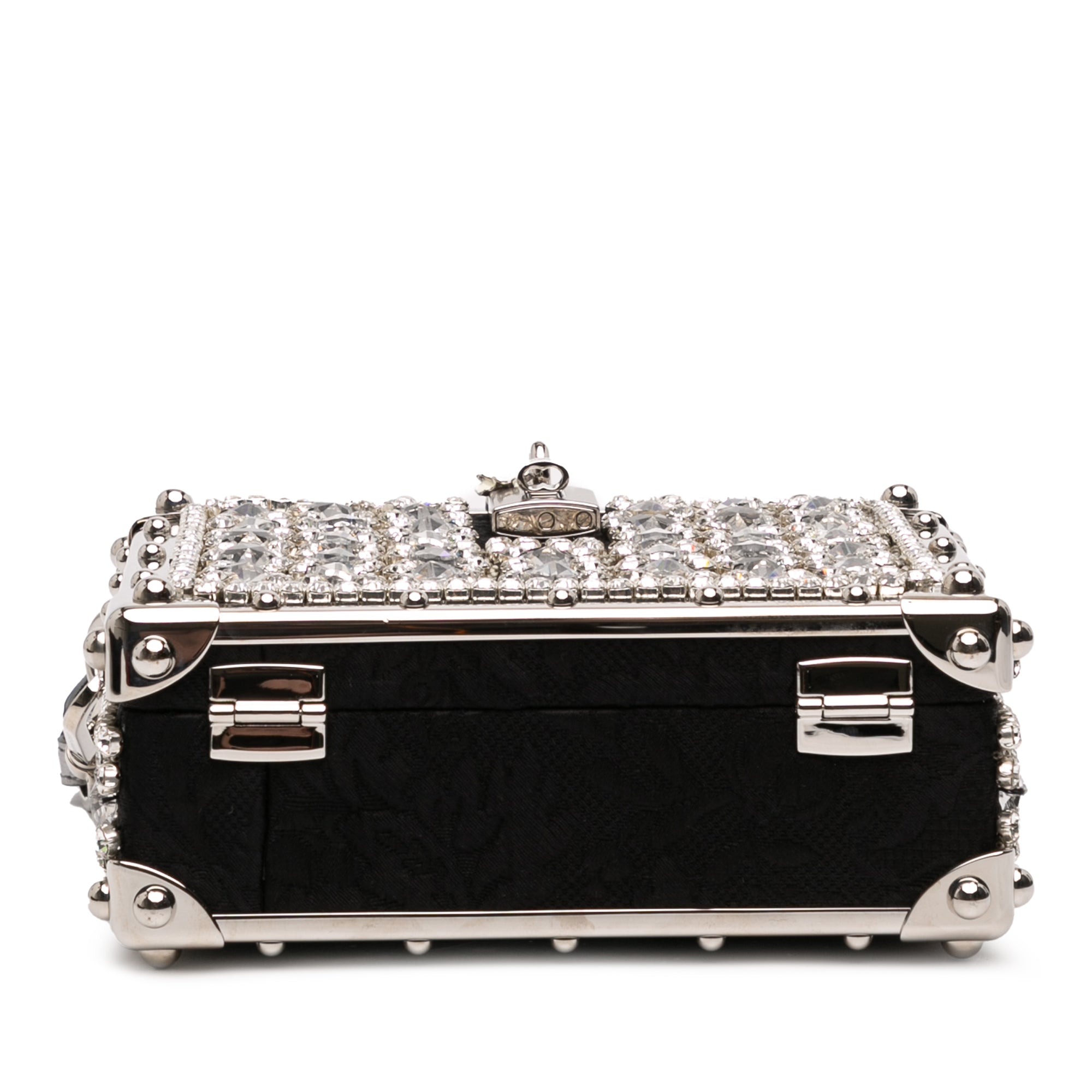 Rhinestone Embellished Jacquard Dolce Box Bag - Image 3