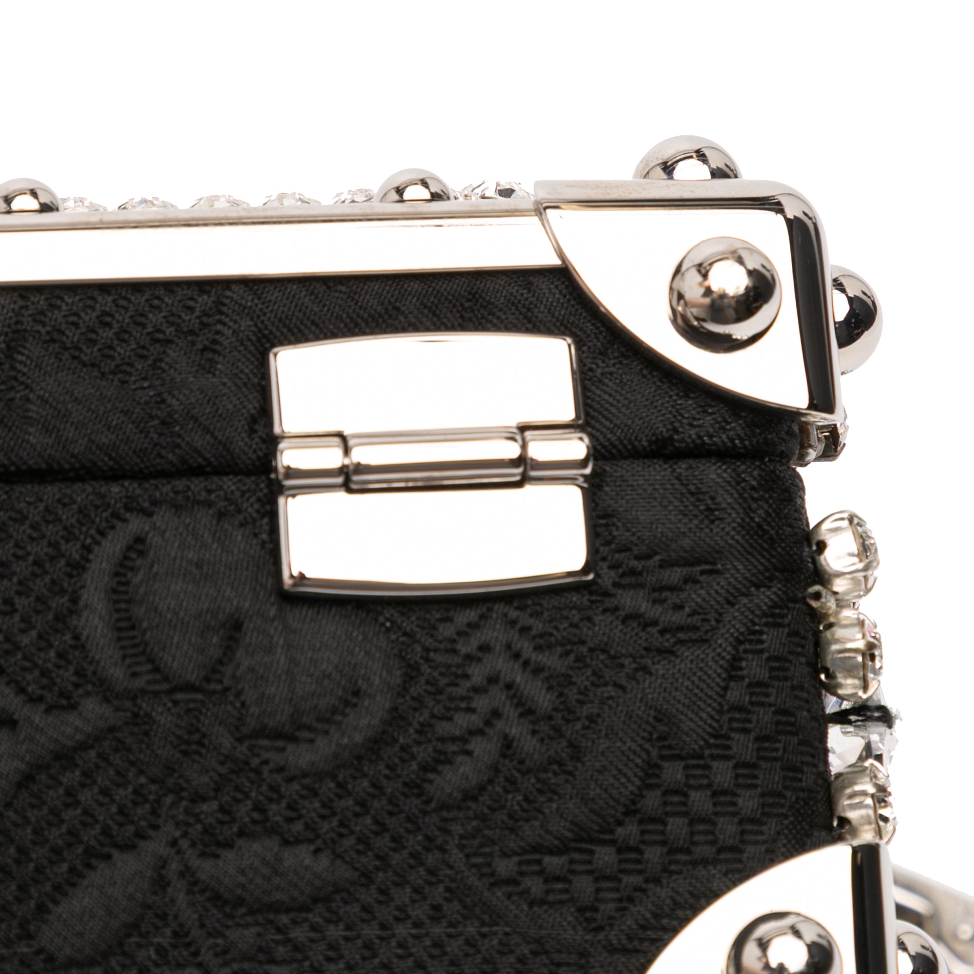 Rhinestone Embellished Jacquard Dolce Box Bag - Image 6