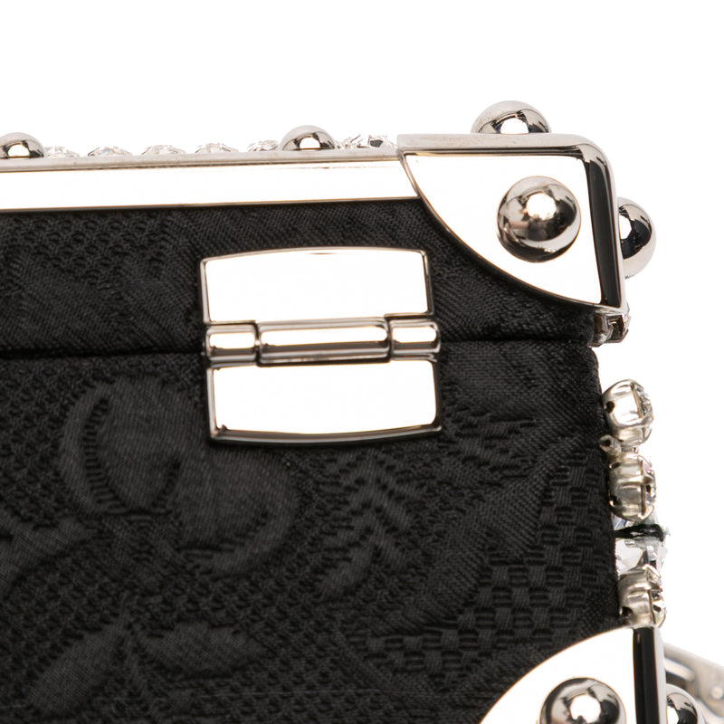 Rhinestone Embellished Jacquard Dolce Box Bag - Image 6