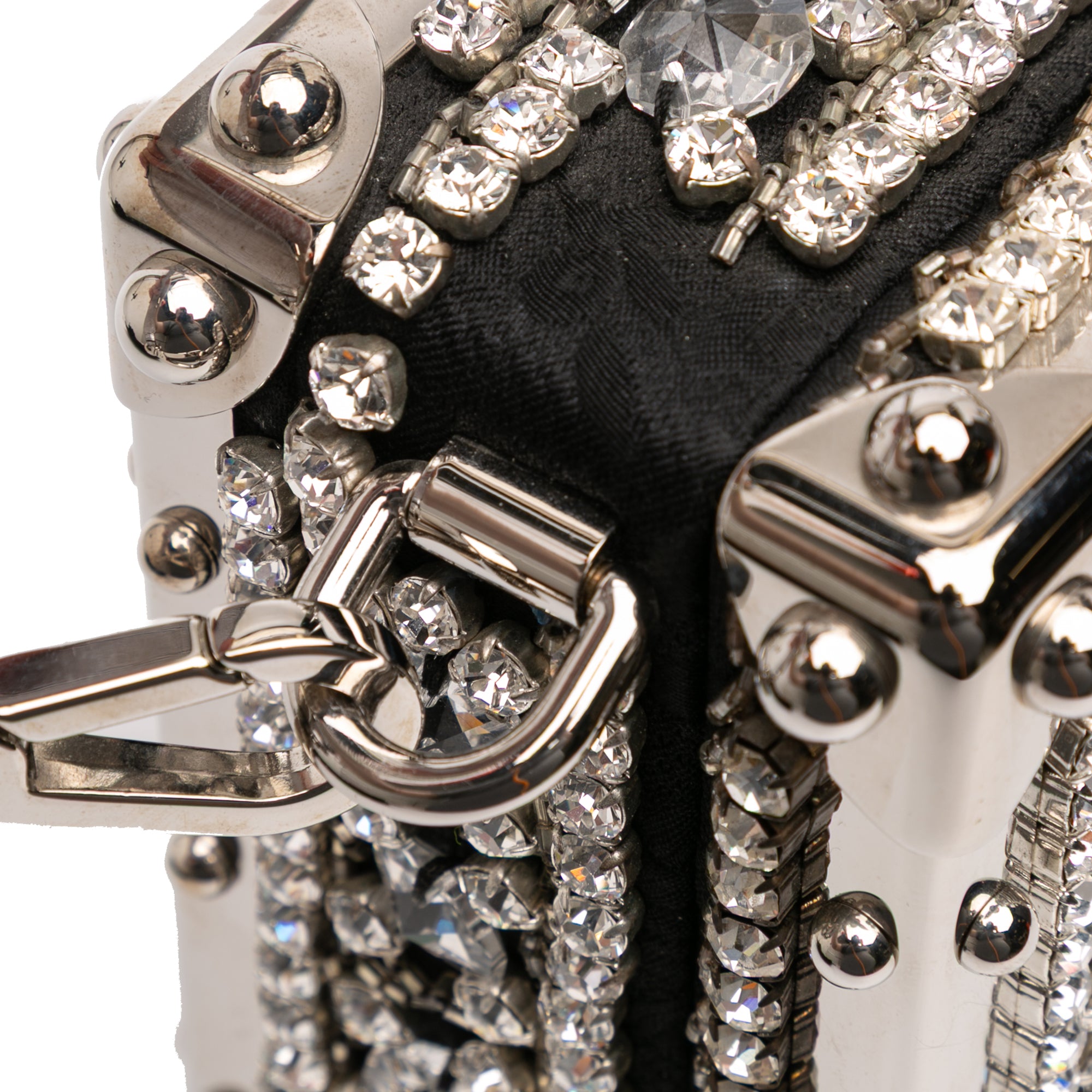 Rhinestone Embellished Jacquard Dolce Box Bag - Image 7