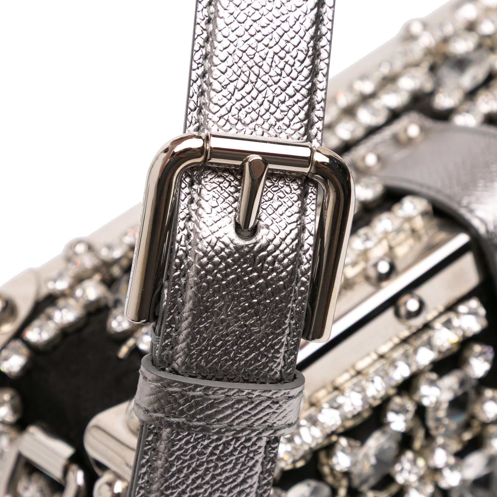 Rhinestone Embellished Jacquard Dolce Box Bag - Image 9