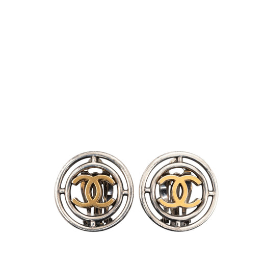 CC Brass Round Wheel Clip On Earrings - Image 1