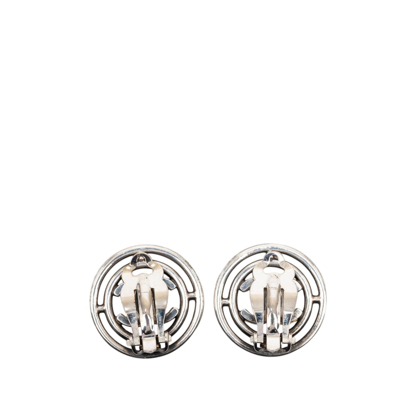 CC Brass Round Wheel Clip On Earrings - Image 2