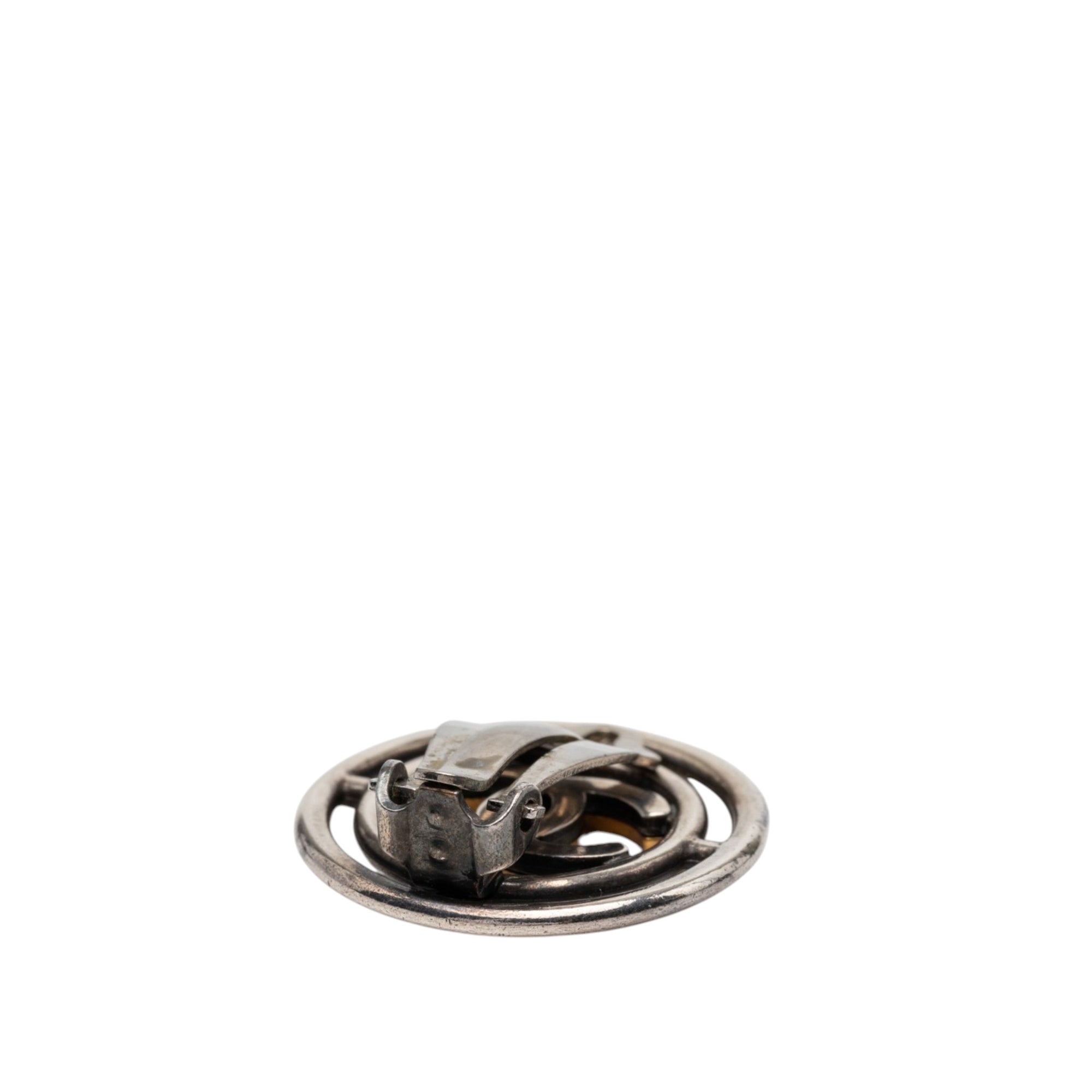CC Brass Round Wheel Clip On Earrings - Image 3
