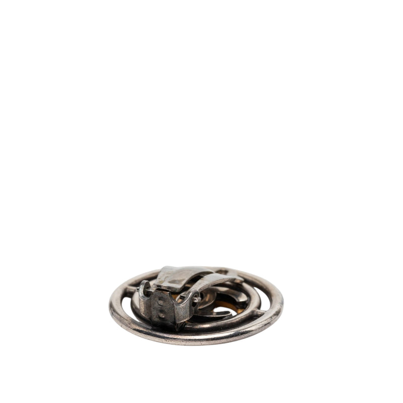 CC Brass Round Wheel Clip On Earrings - Image 3