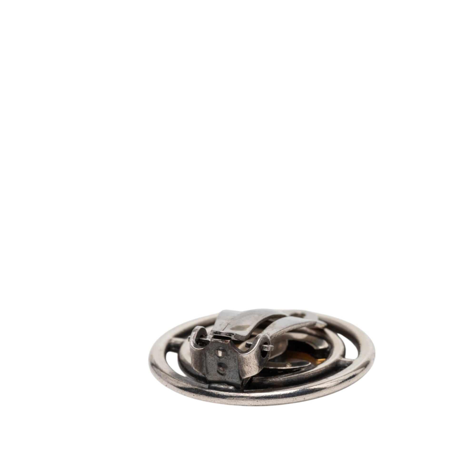 CC Brass Round Wheel Clip On Earrings - Image 4