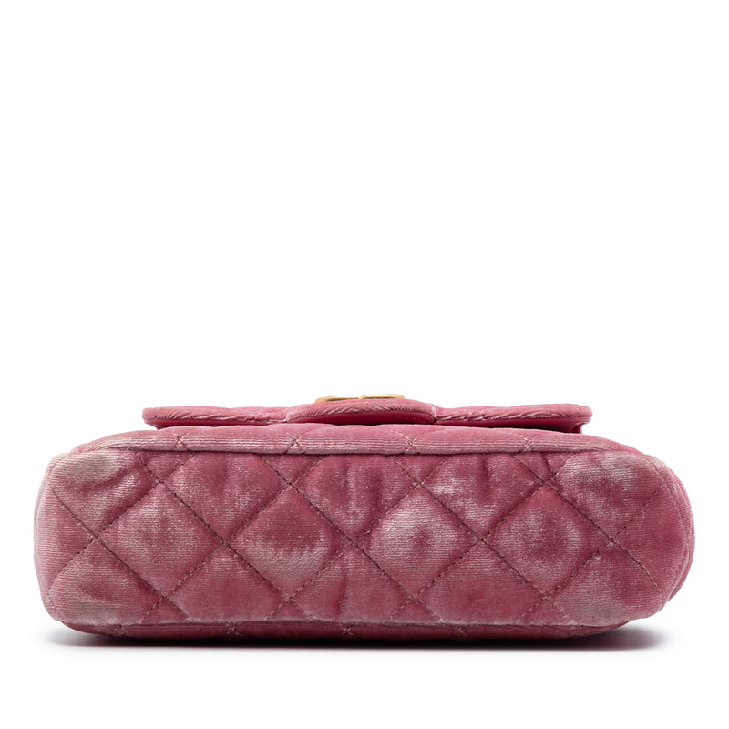 Small Quilted Velvet Wavy CC Hobo - Image 3