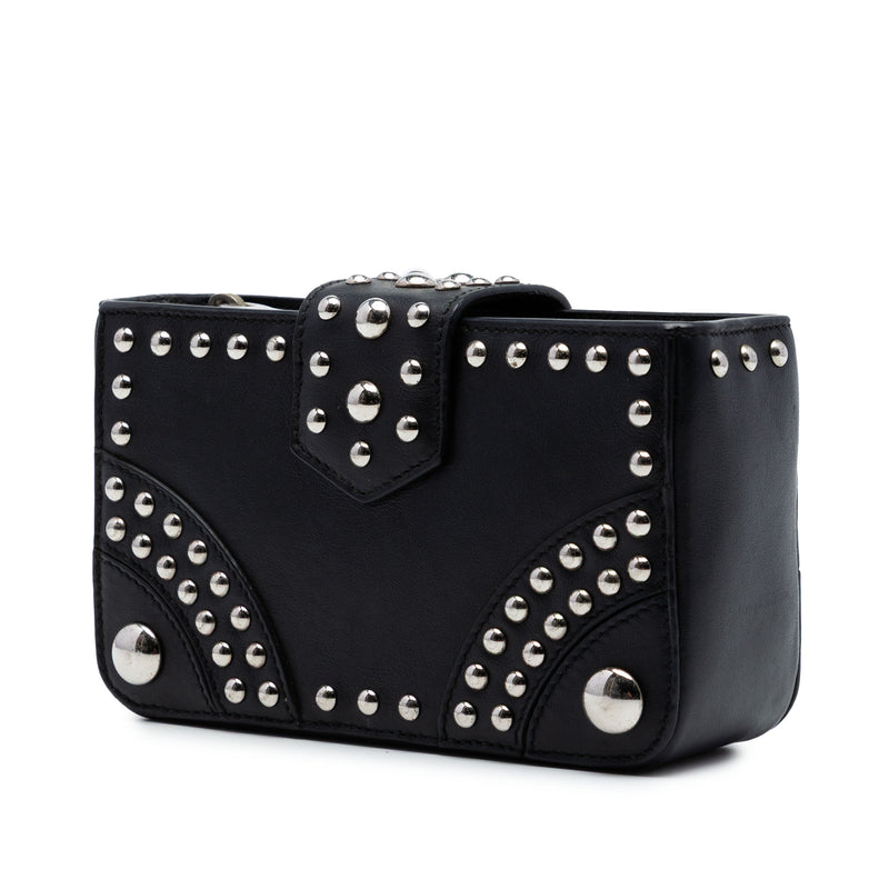 City Calfskin Studded Elektra Turn Lock Clutch - Image 2