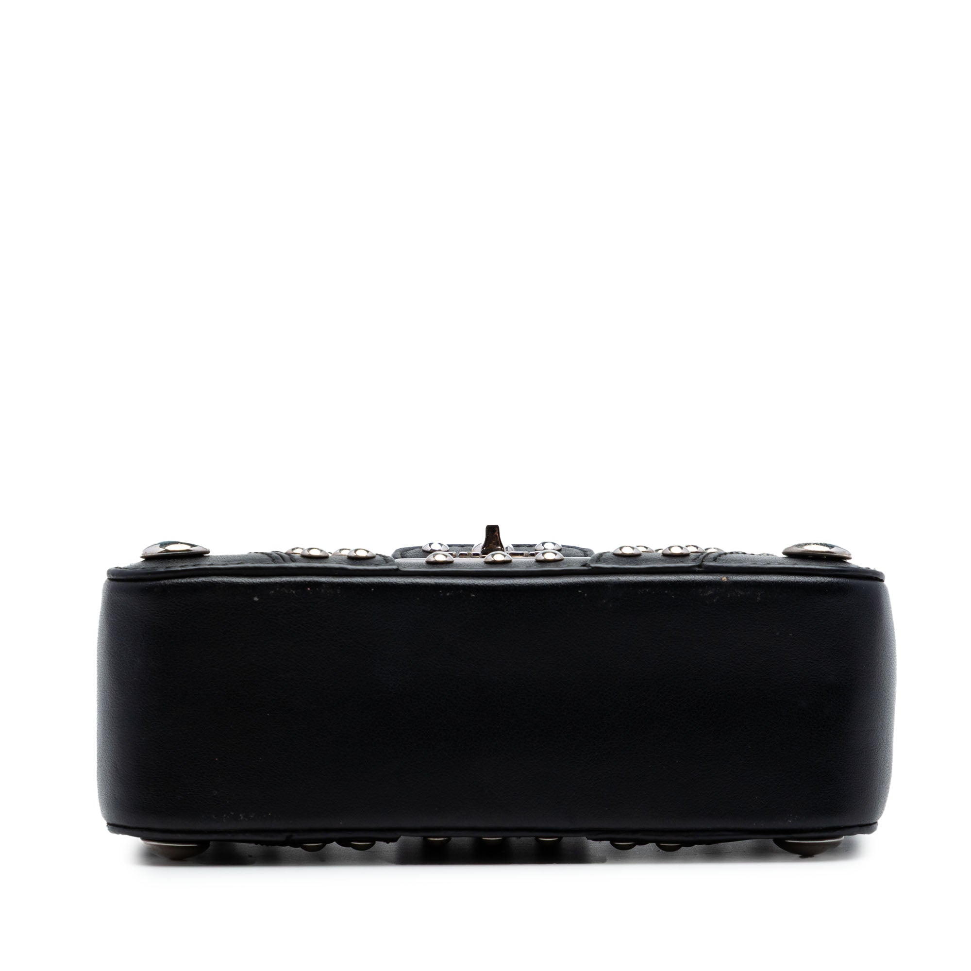 City Calfskin Studded Elektra Turn Lock Clutch - Image 3