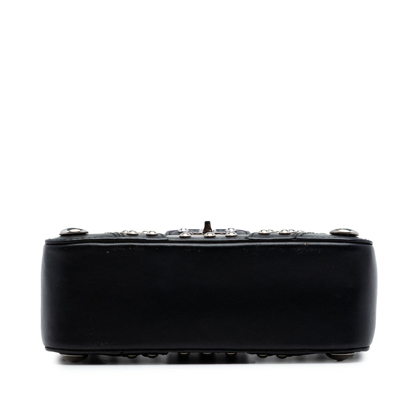 City Calfskin Studded Elektra Turn Lock Clutch - Image 3