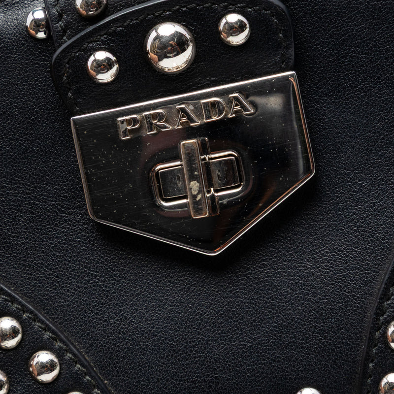 City Calfskin Studded Elektra Turn Lock Clutch - Image 5