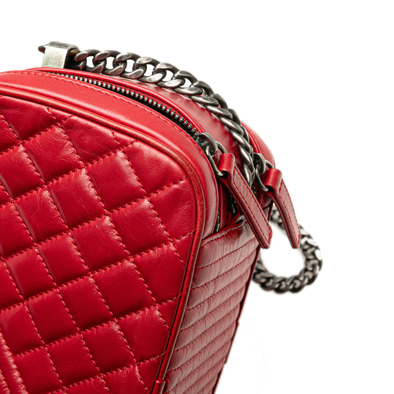 Small Quilted Glazed Calfskin Coco Boy Camera Bag - Image 9