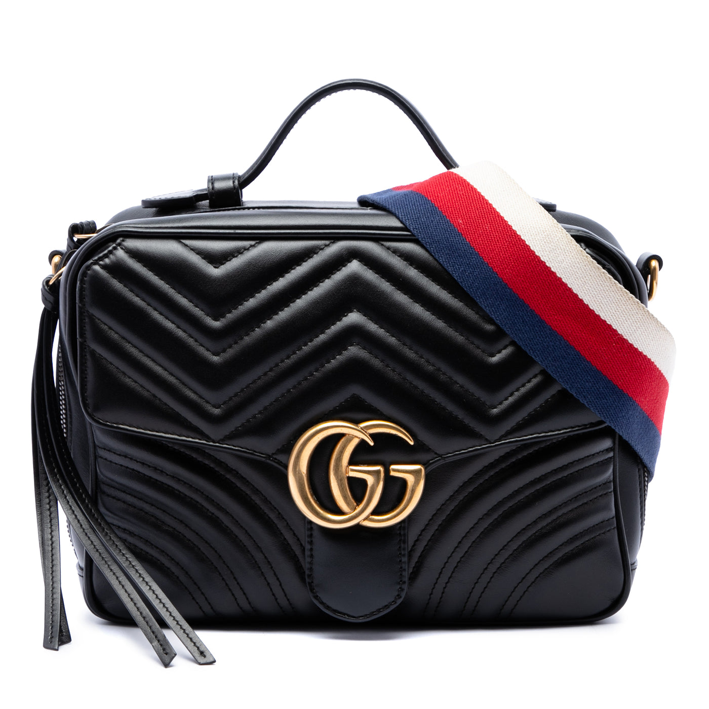 Small GG Marmont Matelasse Calfskin Sylvie Top Handle Satchel - Image 1