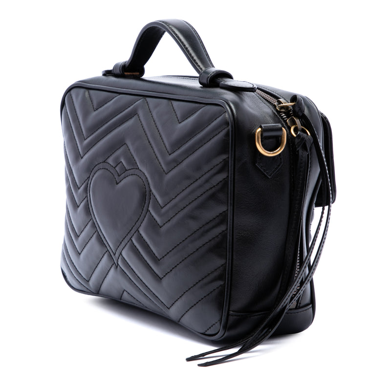 Small GG Marmont Matelasse Calfskin Sylvie Top Handle Satchel - Image 2
