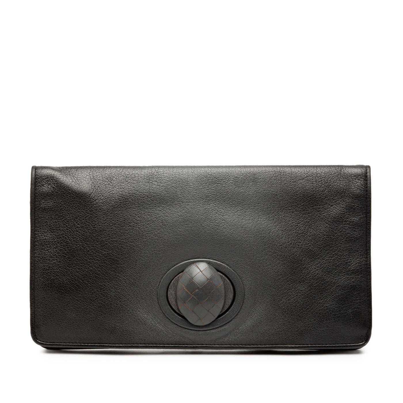 Leather Turn Lock Clutch - Image 1