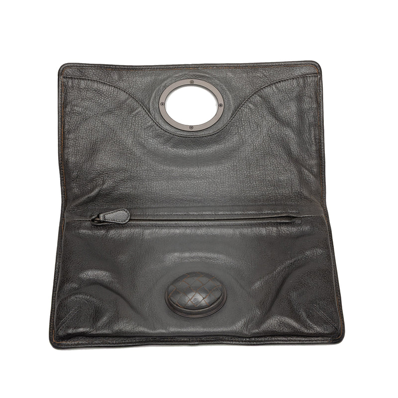 Leather Turn Lock Clutch - Image 4