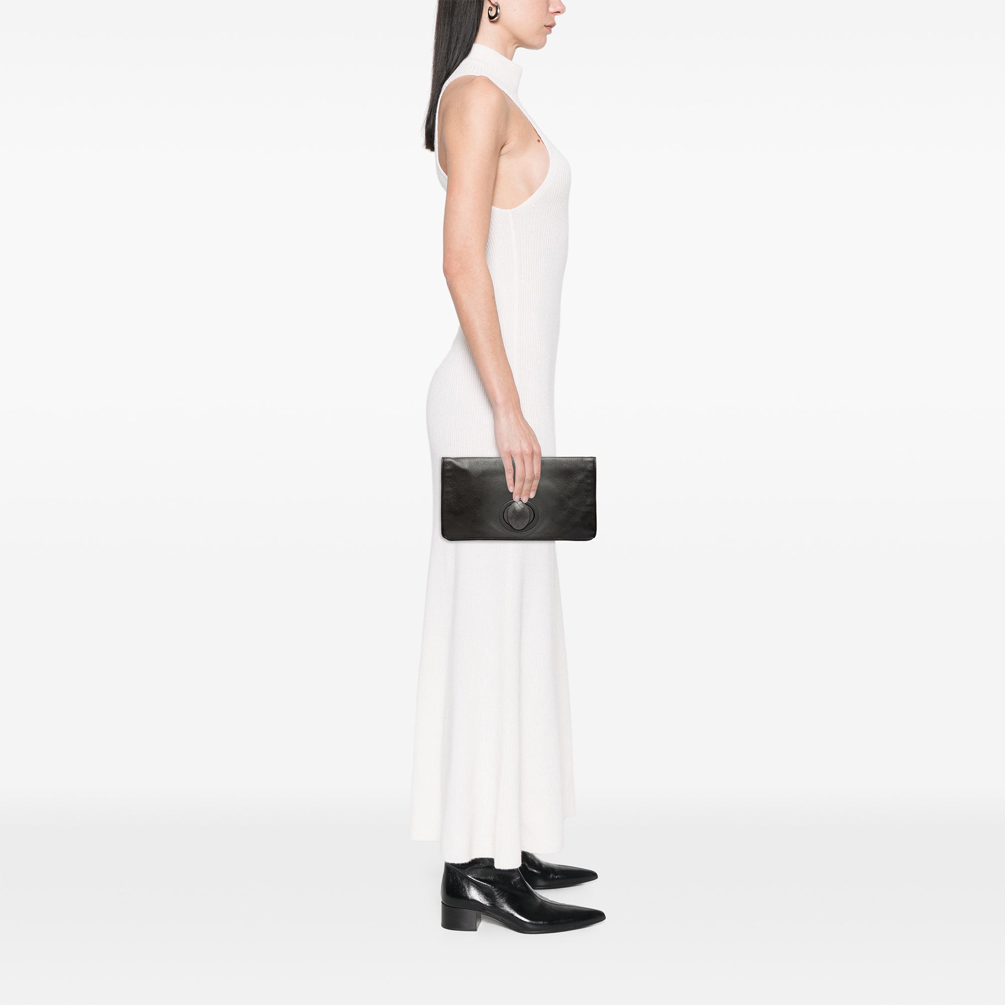 Leather Turn Lock Clutch - Image 8