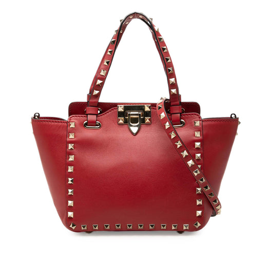 Mini Grained Calfskin Rockstud Trapeze Satchel - Image 1