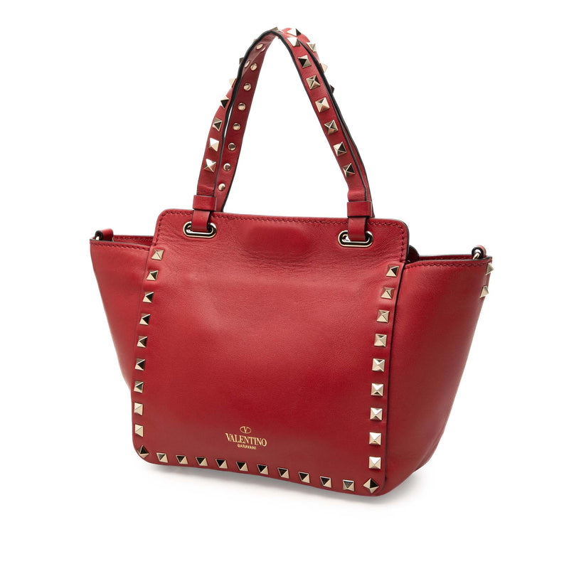 Mini Grained Calfskin Rockstud Trapeze Satchel - Image 2