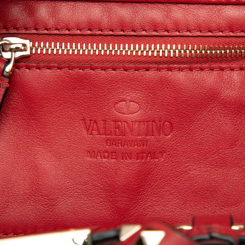 Mini Grained Calfskin Rockstud Trapeze Satchel - Image 5