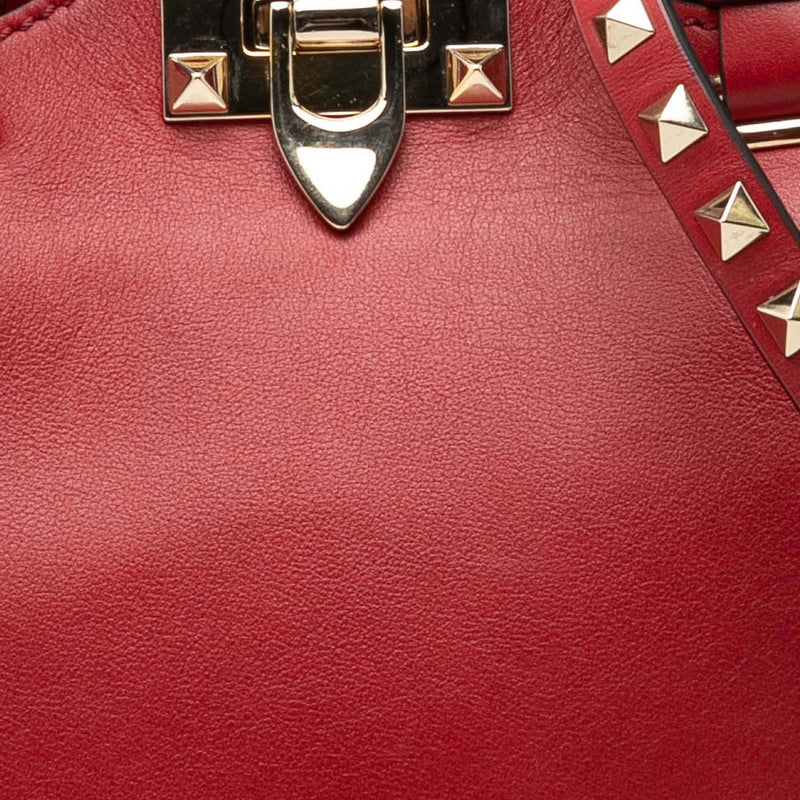 Mini Grained Calfskin Rockstud Trapeze Satchel - Image 6