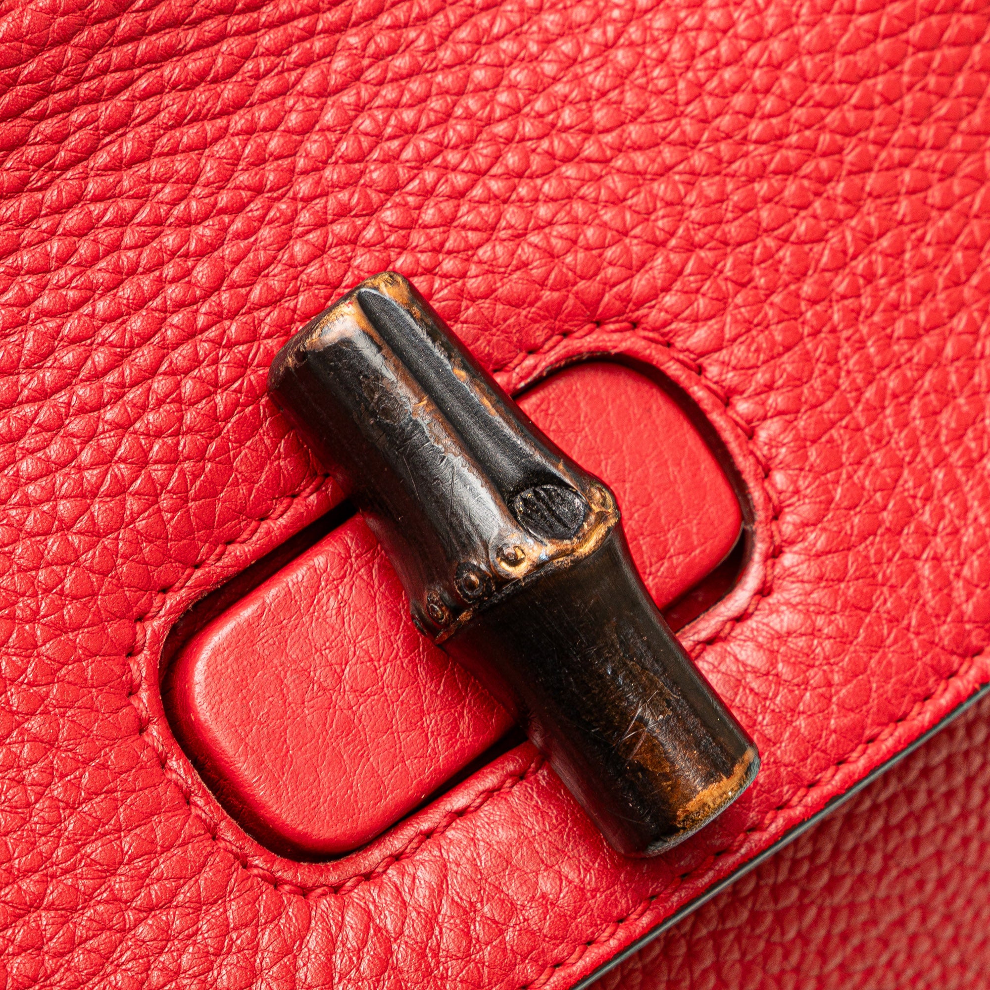 Small Calfskin Bamboo Daily Satchel - Image 8