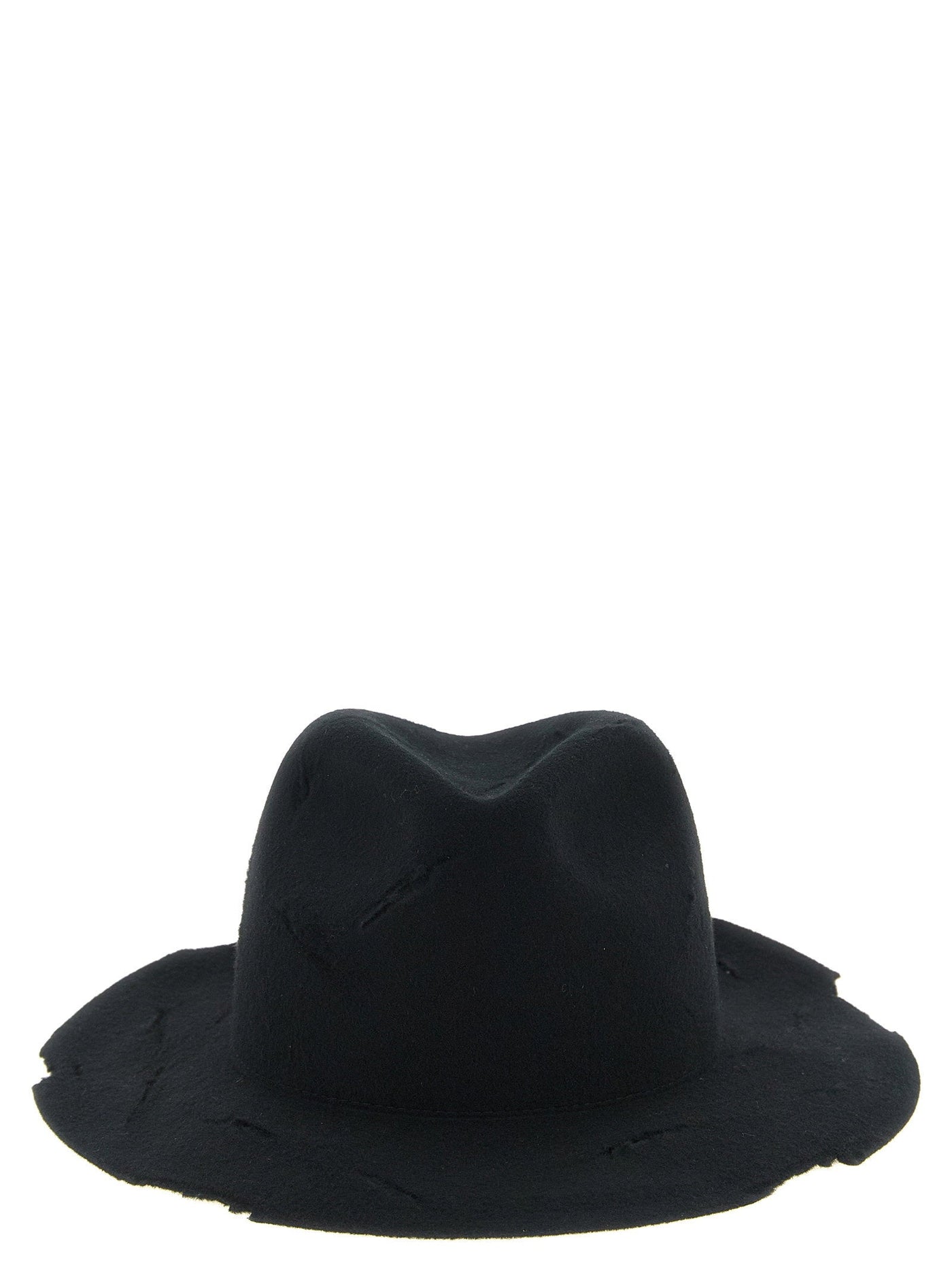 Yohji Yamamoto Deconstructed Wool Felt Hat — Black Winter