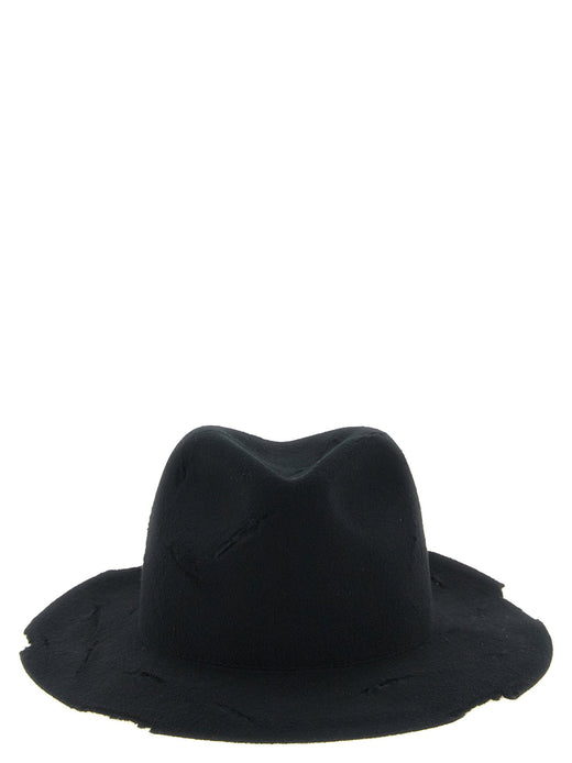 Yohji Yamamoto Deconstructed Wool Felt Hat — Black Winter