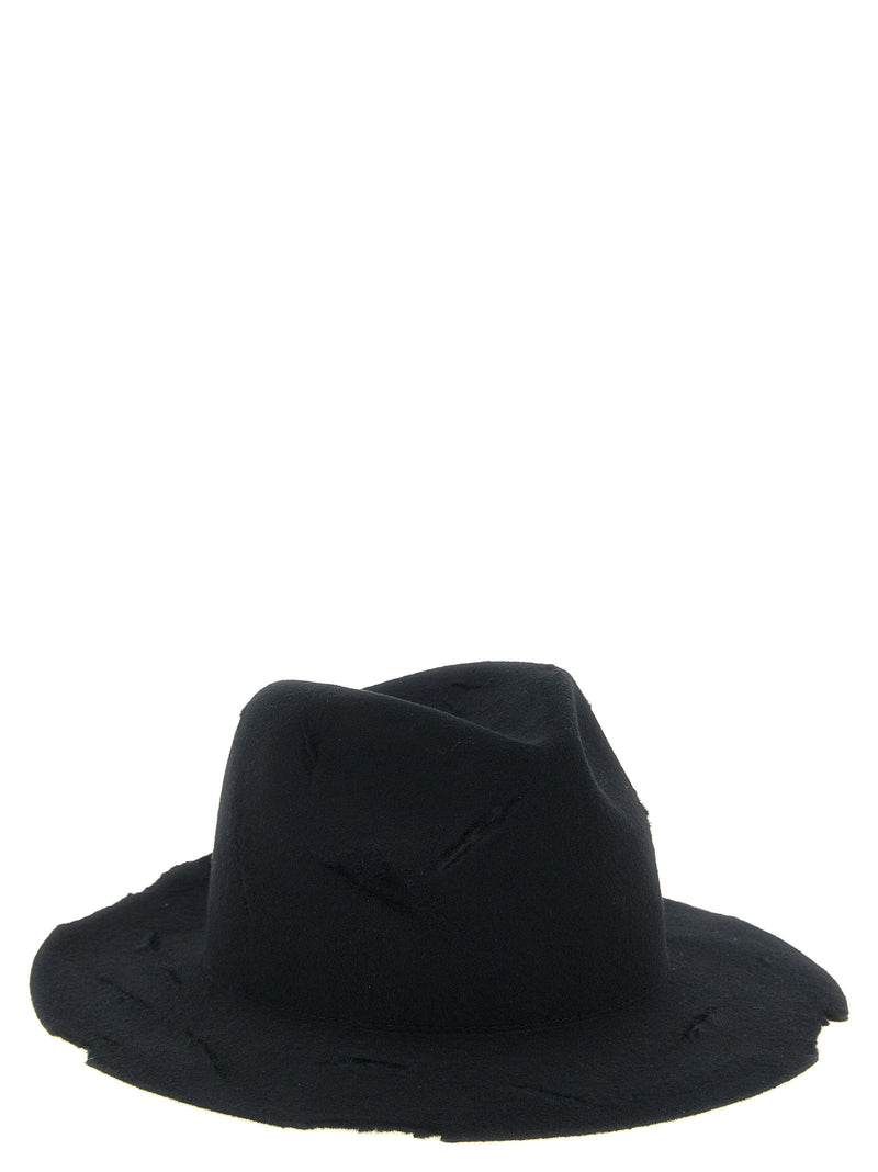 Yohji Yamamoto Deconstructed Wool Felt Hat — Black Winter