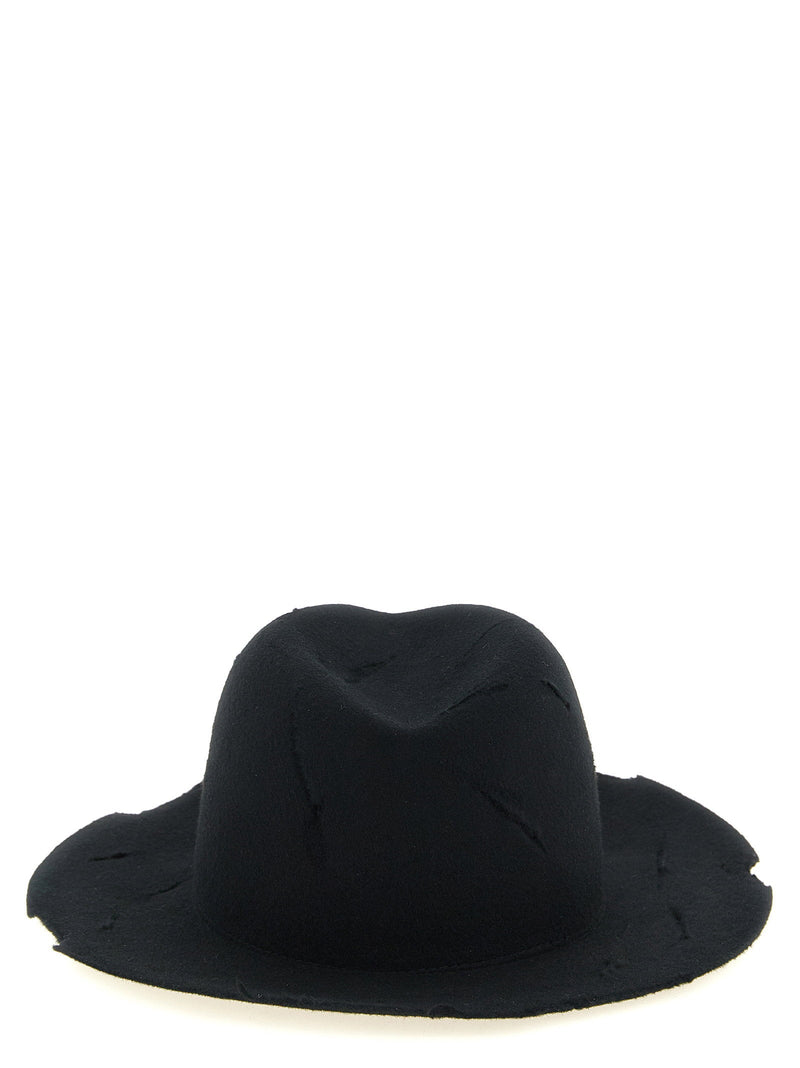 Yohji Yamamoto Deconstructed Wool Felt Hat — Black Winter