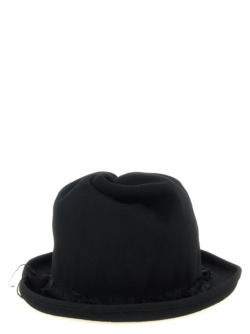Yohji Yamamoto Sculptural Wool Felt Hat — Black Winter