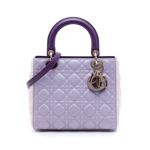 Medium Tricolor Lambskin Cannage Lady Dior - Image 1