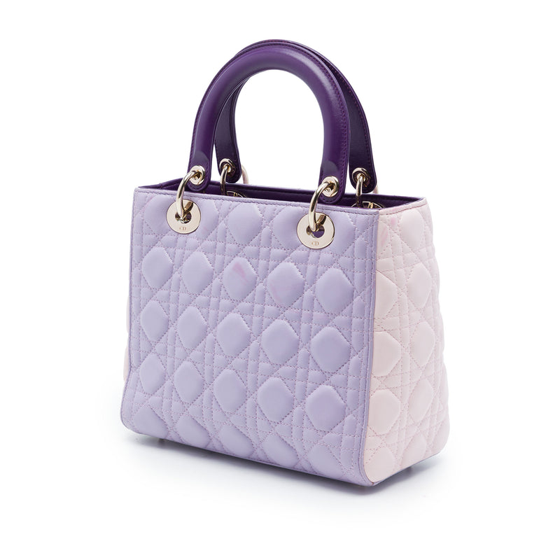 Medium Tricolor Lambskin Cannage Lady Dior - Image 2