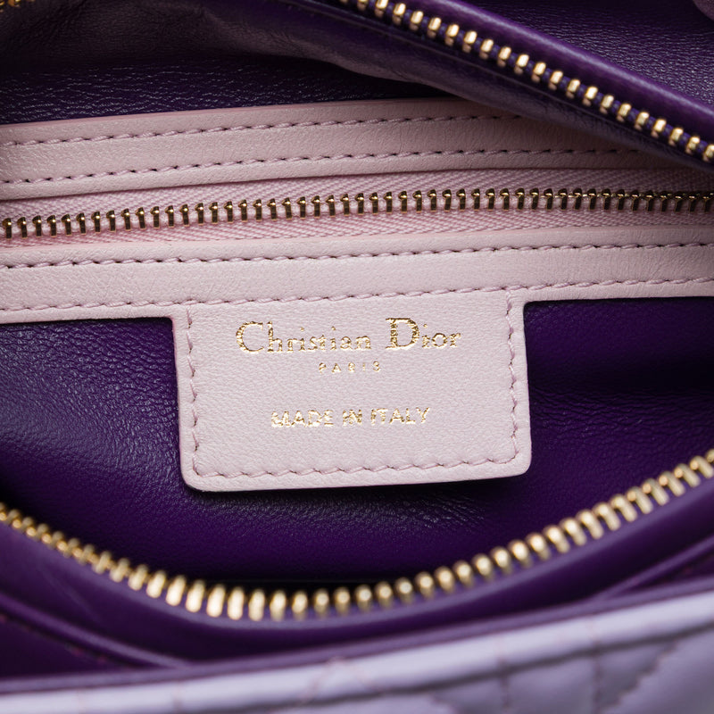 Medium Tricolor Lambskin Cannage Lady Dior - Image 5