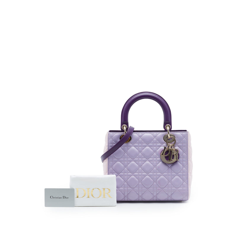 Medium Tricolor Lambskin Cannage Lady Dior - Image 7