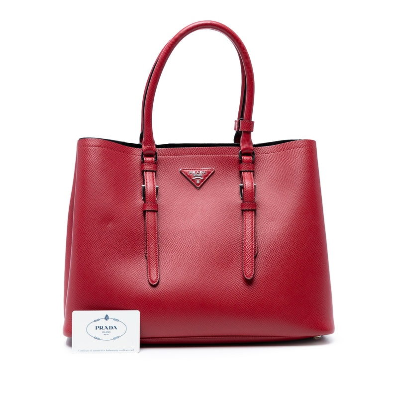 Medium Saffiano Cuir Double Handle Satchel - Image 8