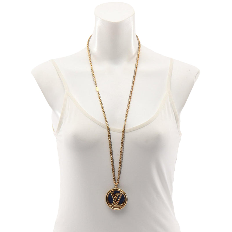 Gold Plated and Brass Louise Long Pendant Necklace - Image 8