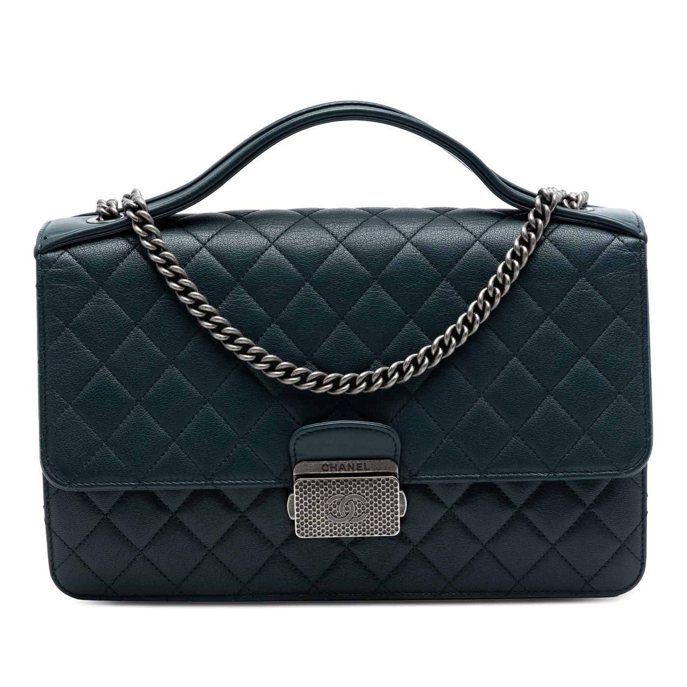 Medium Quilted Goatskin CC University Flap - Image 1