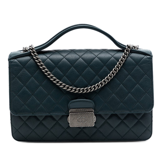 Medium Quilted Goatskin CC University Flap - Image 1