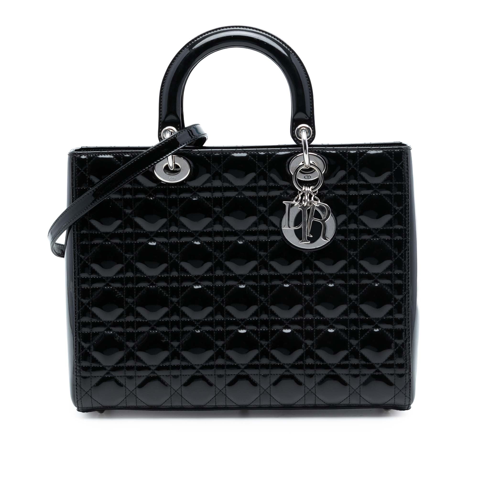 Large Patent Cannage Lady Dior - Image 1