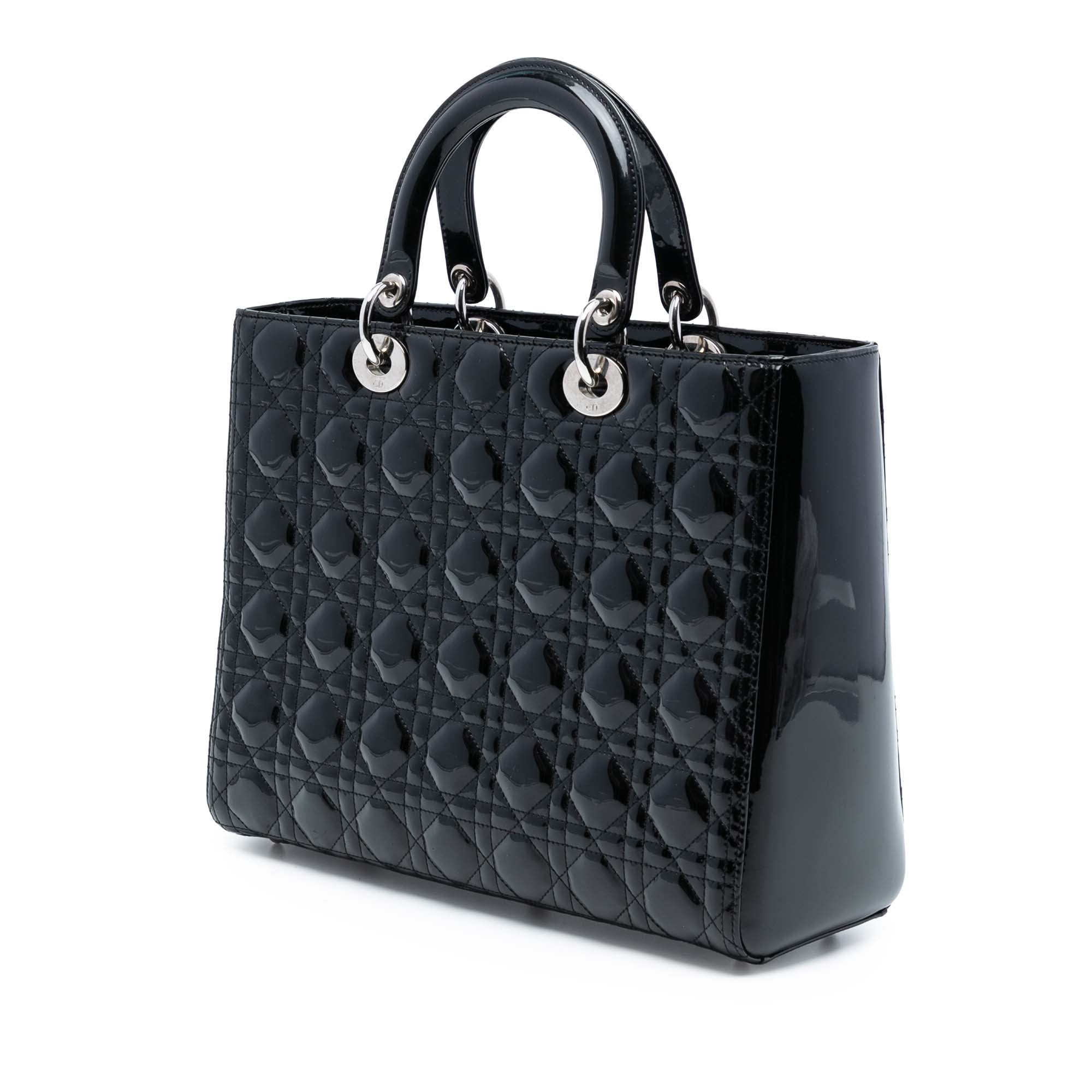 Large Patent Cannage Lady Dior - Image 2