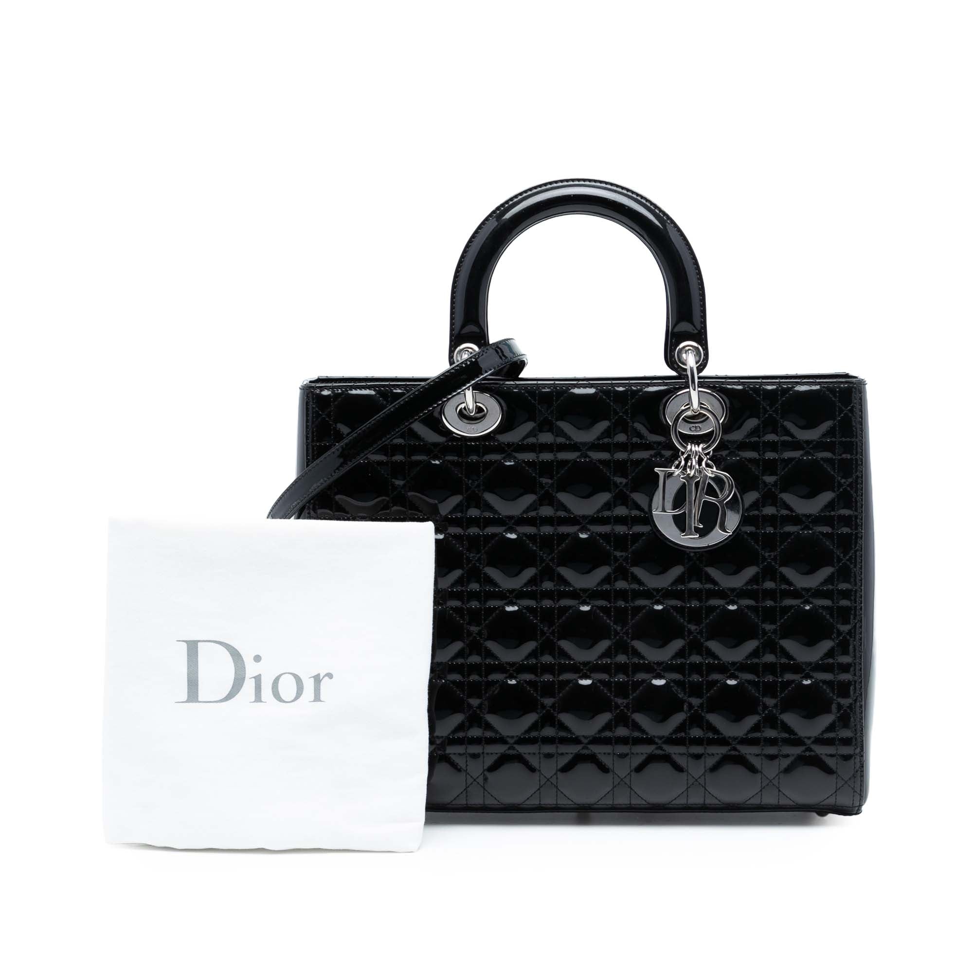 Large Patent Cannage Lady Dior - Image 8