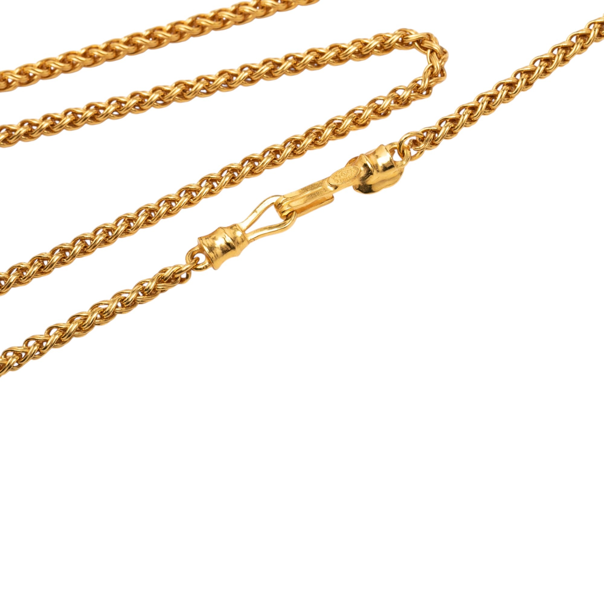 CC Gold Plated Wood Pendant Necklace - Image 4