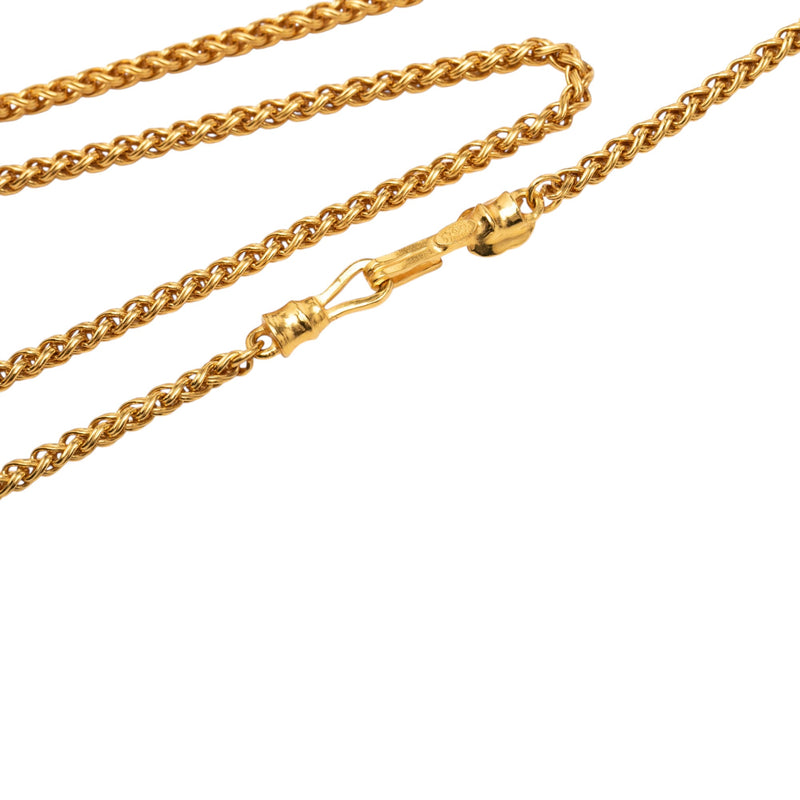 CC Gold Plated Wood Pendant Necklace - Image 4