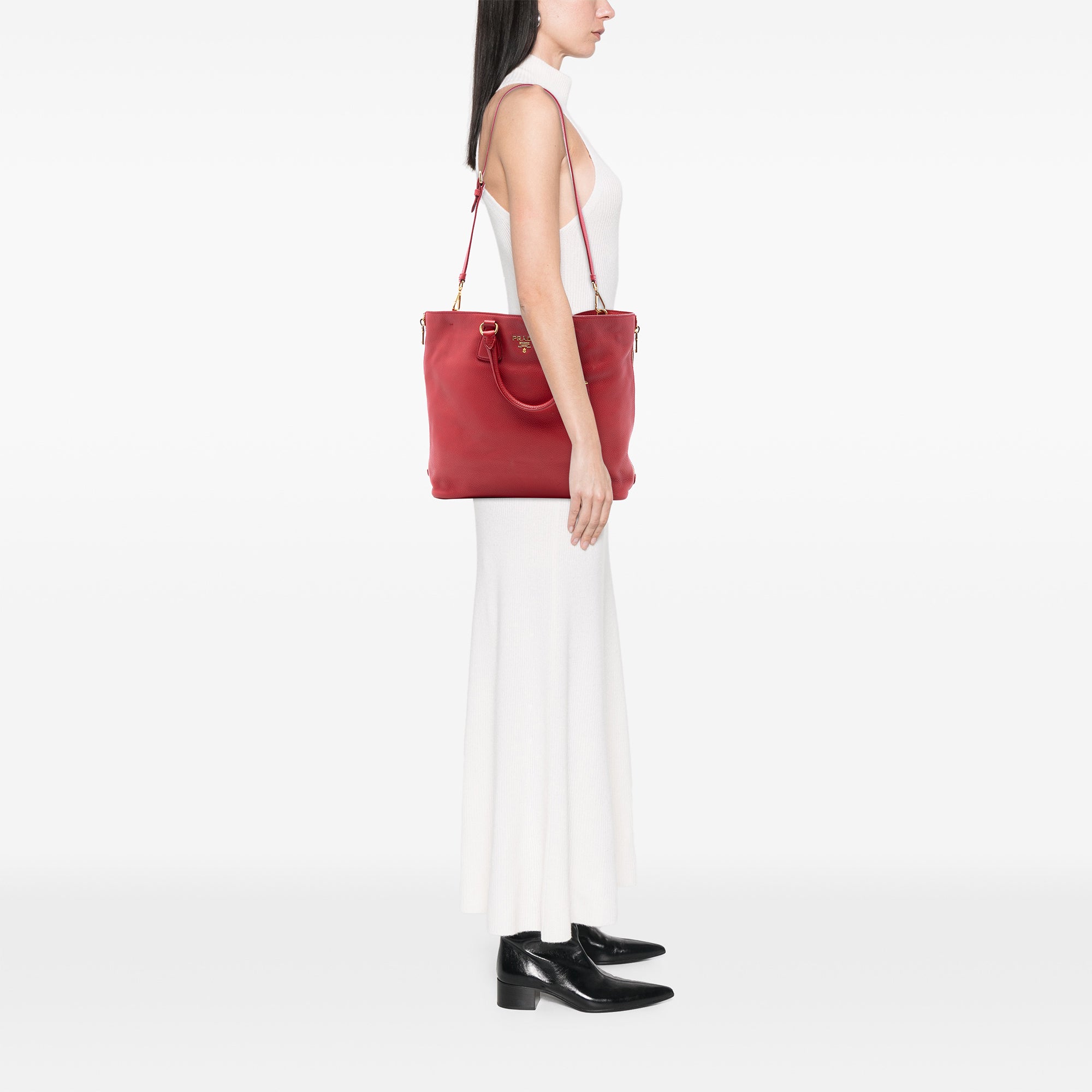 Vitello Daino Side Zip Shopper Tote - Image 6