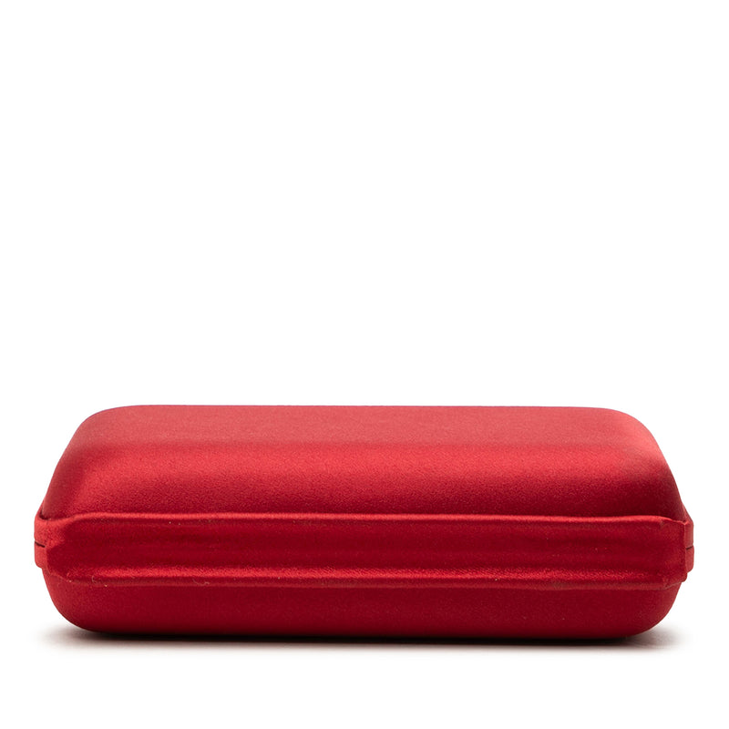 Satin Vara Bow Evening Clutch on Chain - Image 3