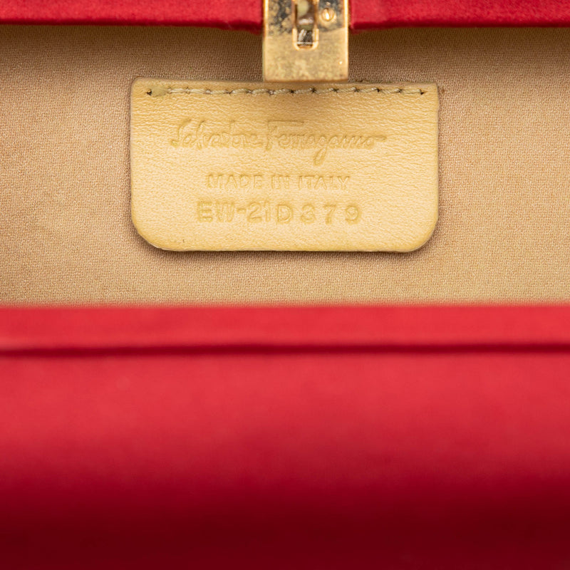 Satin Vara Bow Evening Clutch on Chain - Image 5