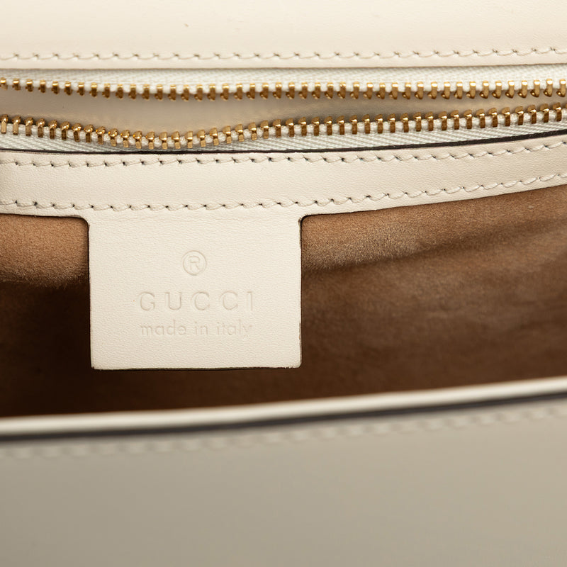 Small Studded and Pearl Embellished Calfskin Web Sylvie Satchel - Image 5