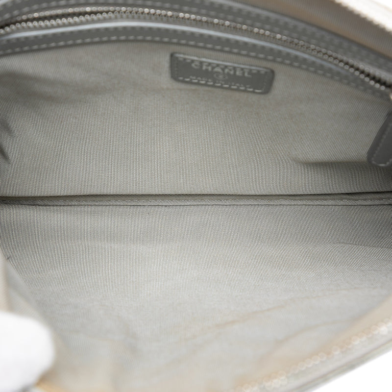 Medium Chevron Metallic Aged Calfskin O Case Clutch - Image 4