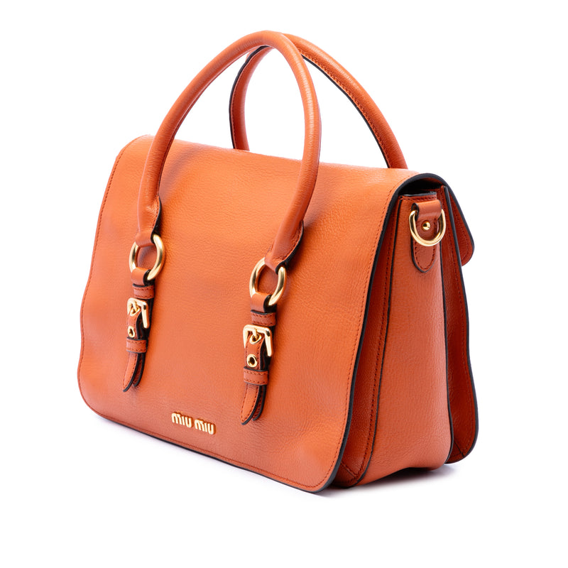 Goatskin Madras Flap Satchel - Image 2